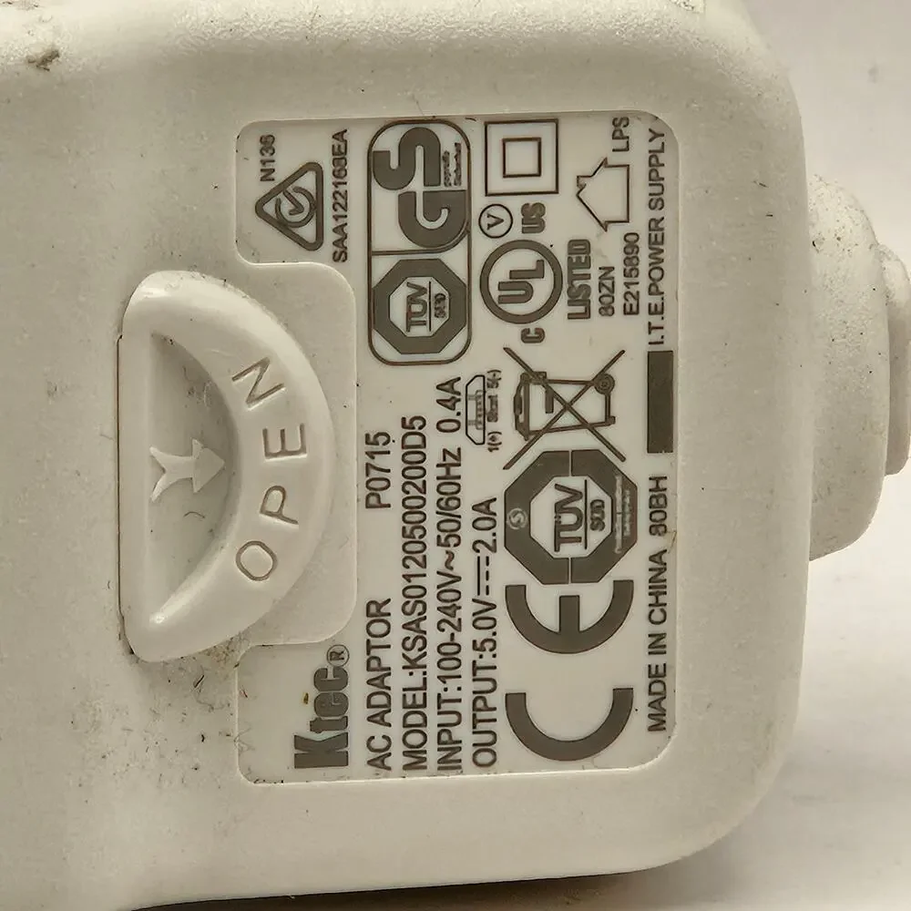 KTEC GENUINE AC ADAPTER POWER SUPPLY 5.0V-2.0A KSAS0120500200D5